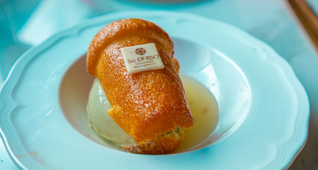 Baba dessert with ice cream