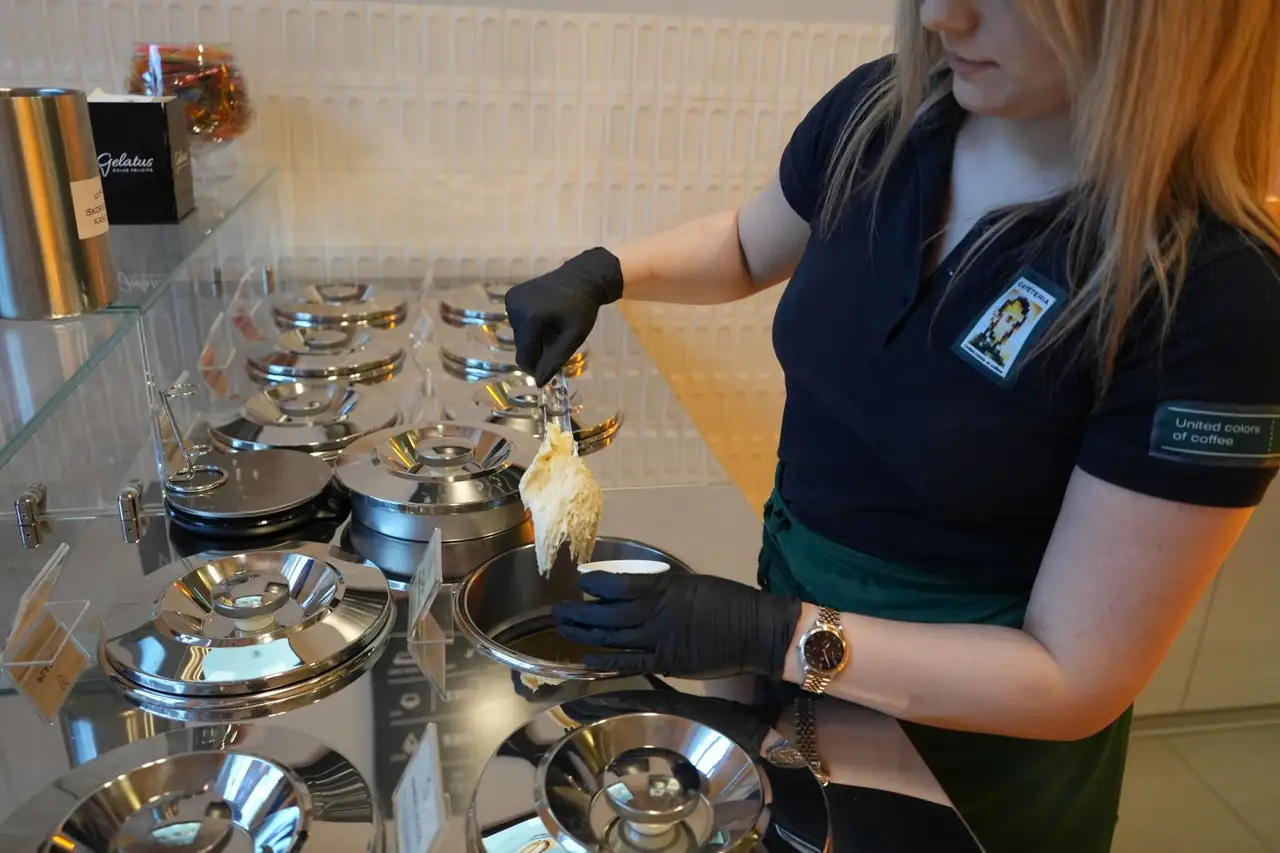 Barista Serving Gelato